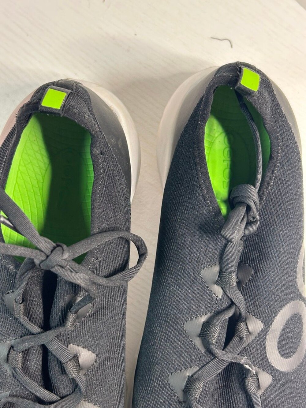 OOFOS Black Recovery Sneakers Lightweight Knit Lace Up Comfort Walking Shoes - Picture 6 of 9